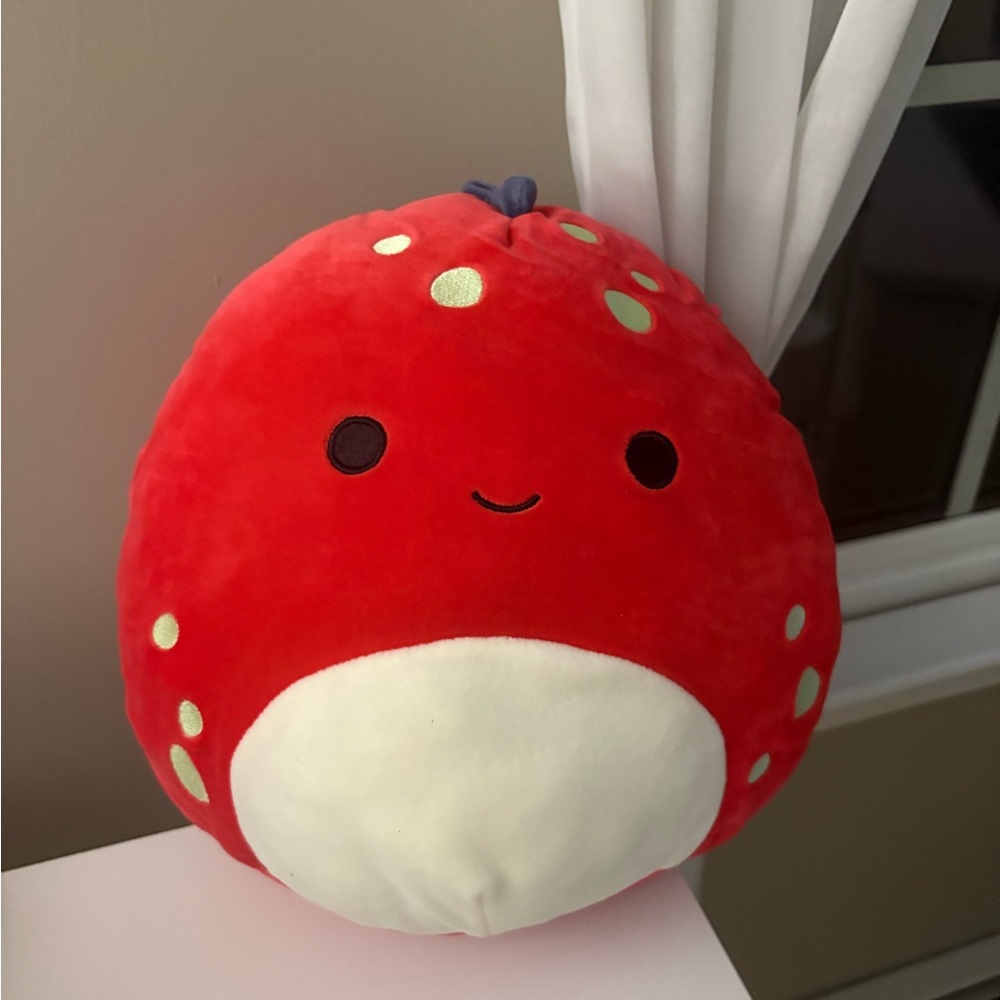 Squishmallows Red and White Dino with Polka Dots